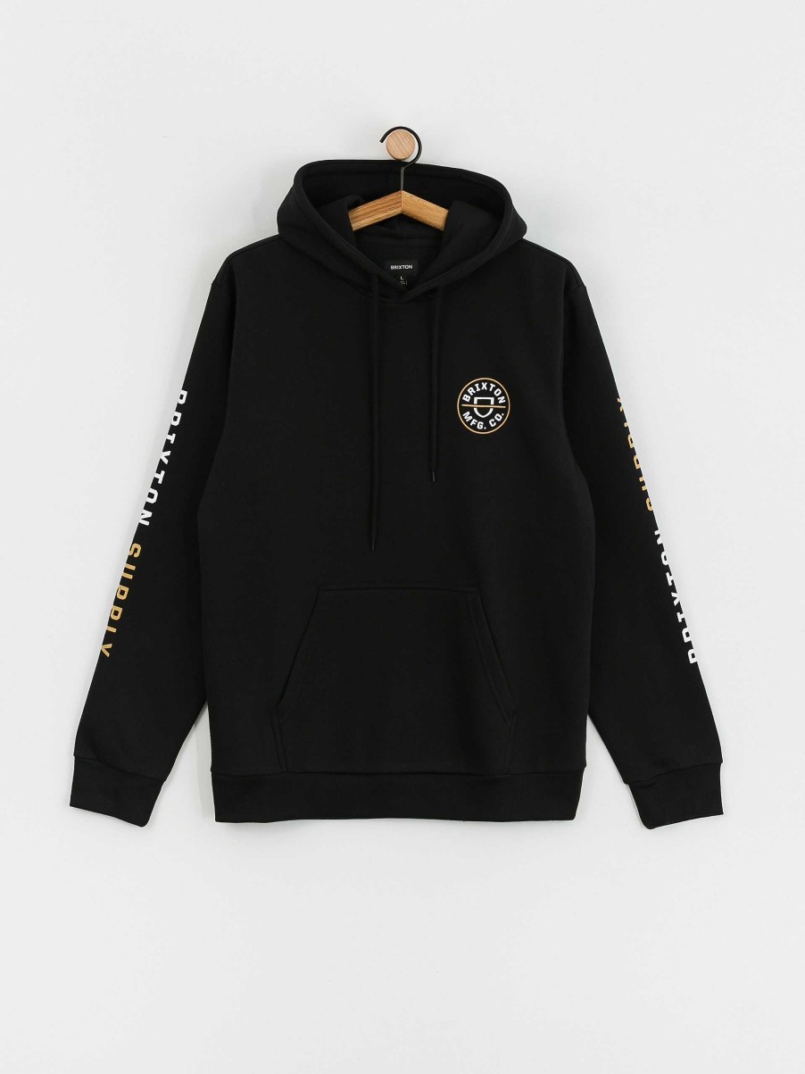 Clothing Brixton Sweatshirts/Hoodies | Brixton Crest Hd Hoodie Black