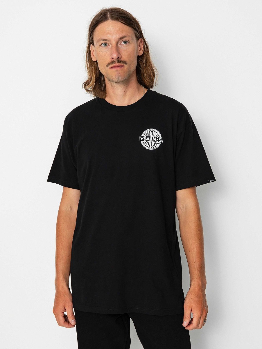 Clothing Vans T-Shirts | Vans Warped Checkerboard Logo T-Shirt Black