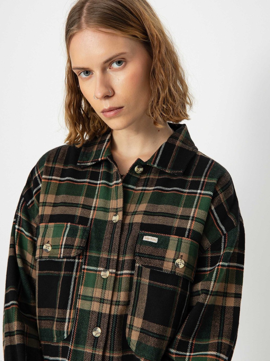 Clothing Brixton Shirts | Brixton Bowery Flannel Ls Shirt Wmn Black