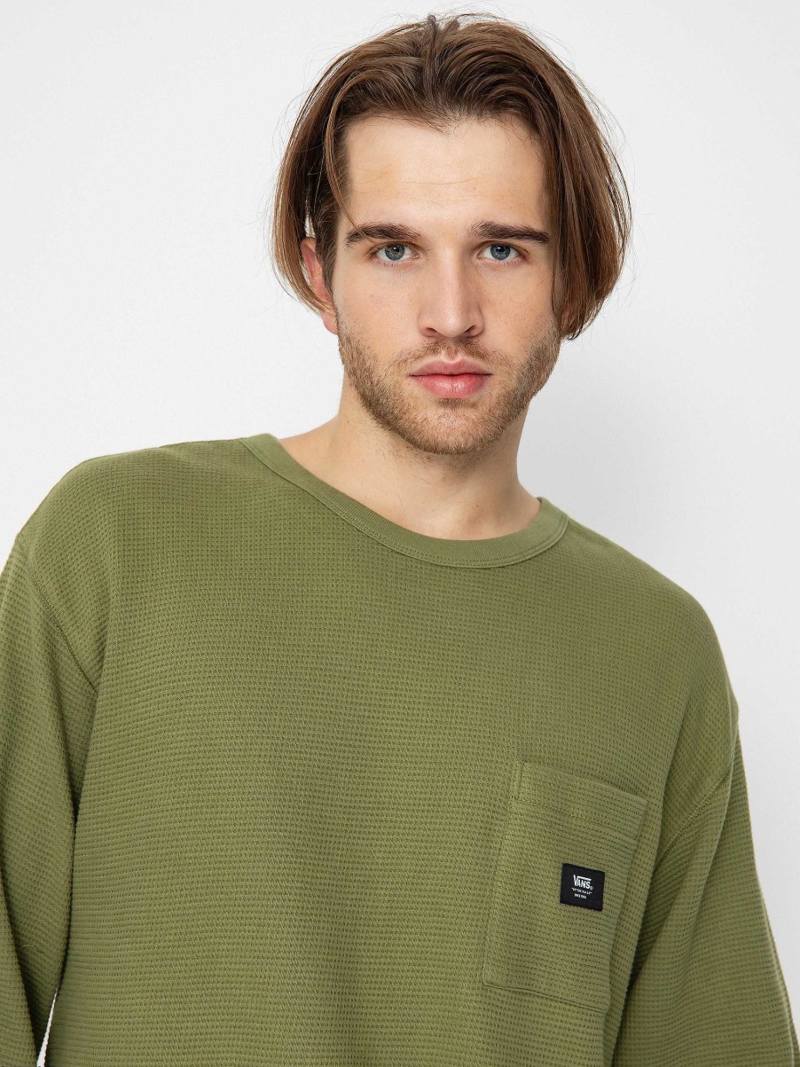 Clothing Vans Longsleeves | Vans Alder Ls Pocket Thermal Longsleeve Green