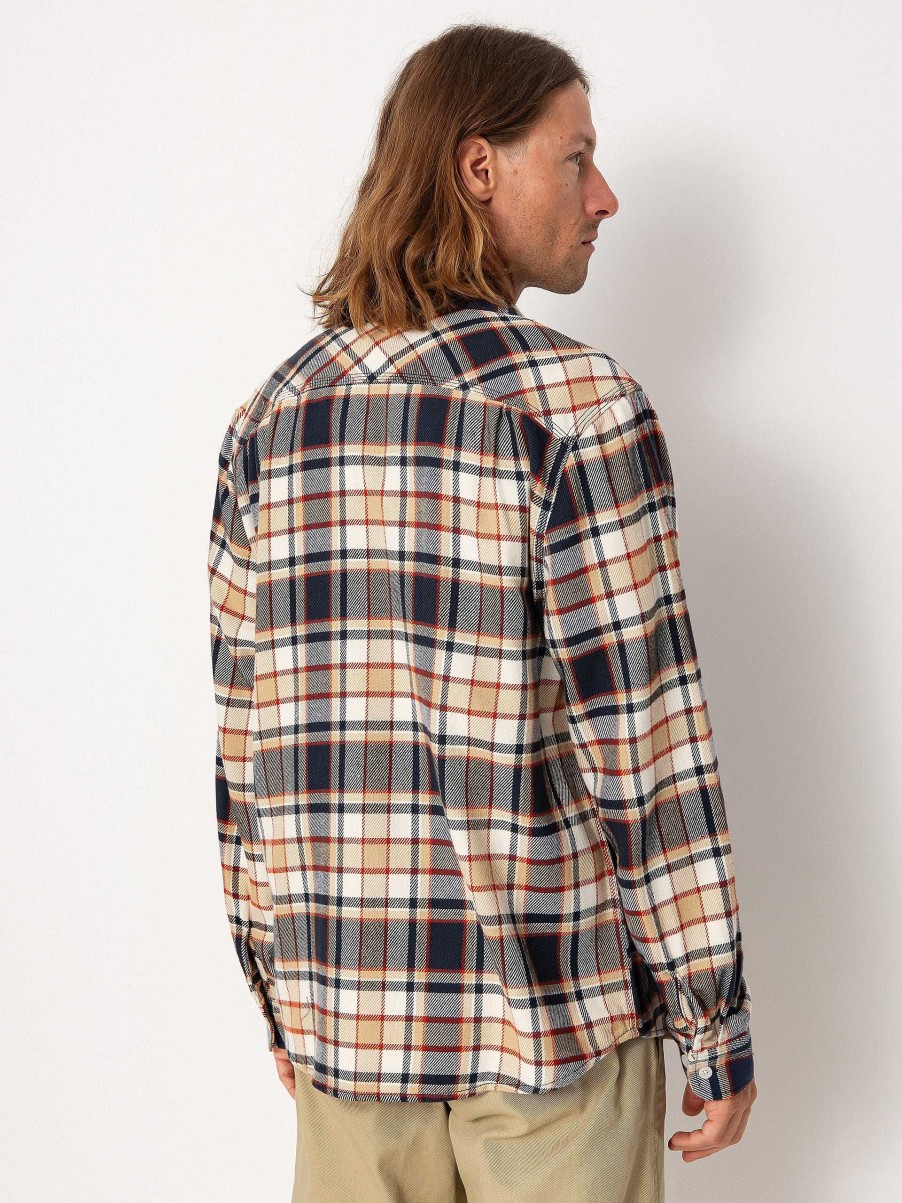 Clothing Brixton Shirts | Brixton Bowery Flannel Ls Shirt White