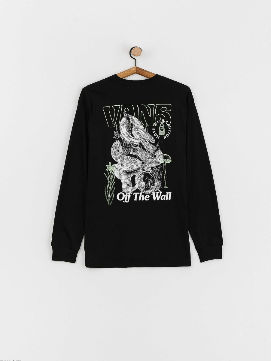 Clothing Vans Longsleeves | Vans Distorted Snake Longsleeve Black