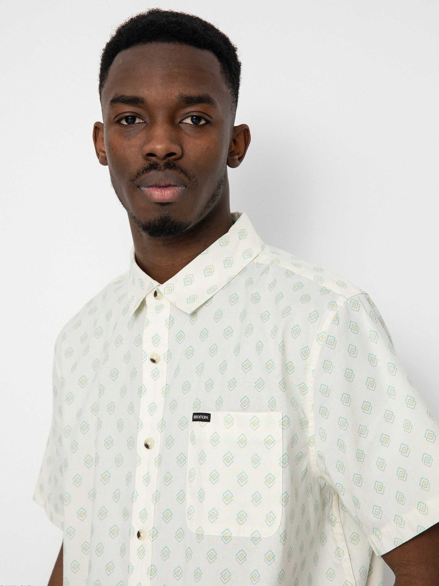 Clothing Brixton Shirts | Brixton Charter Print Shirt White