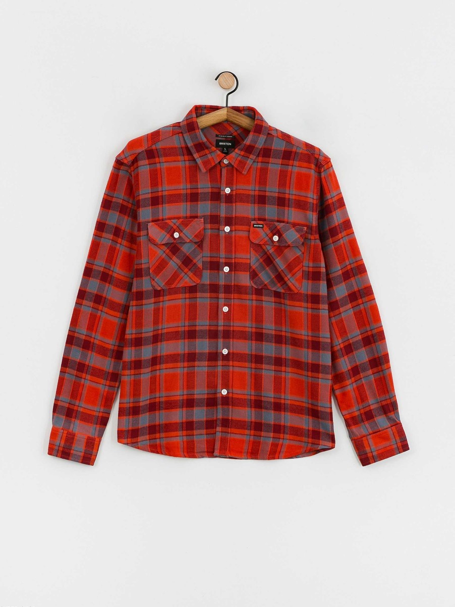 Clothing Brixton Shirts | Brixton Bowery Flannel Ls Shirt Red