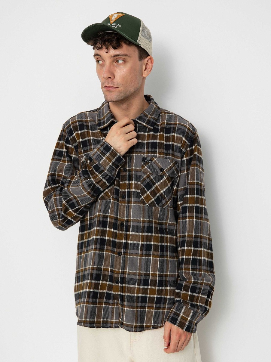 Clothing Brixton Shirts | Brixton Bowery Flannel Ls Shirt Black