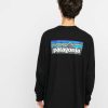 Clothing Patagonia Longsleeves | Patagonia P 6 Logo Responsibili Longsleeve Black