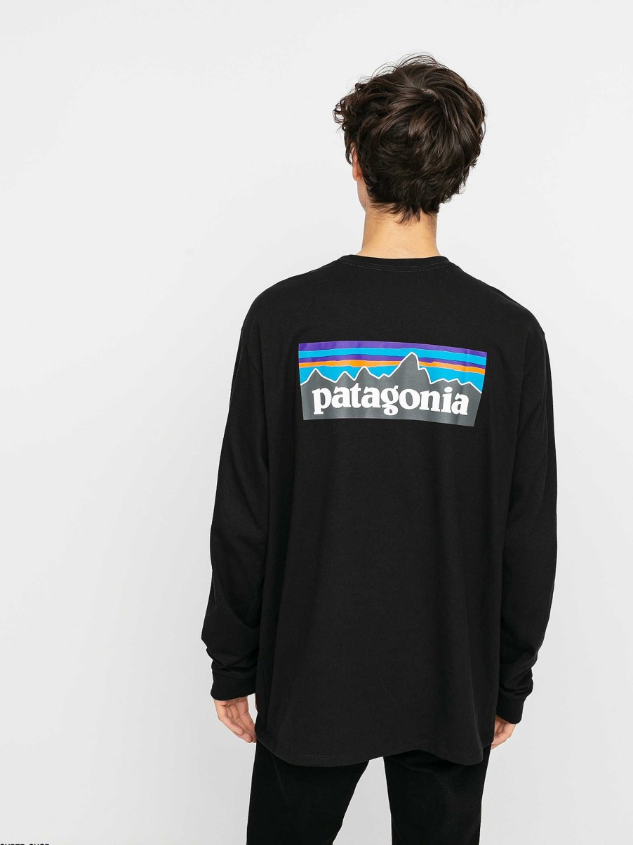 Clothing Patagonia Longsleeves | Patagonia P 6 Logo Responsibili Longsleeve Black