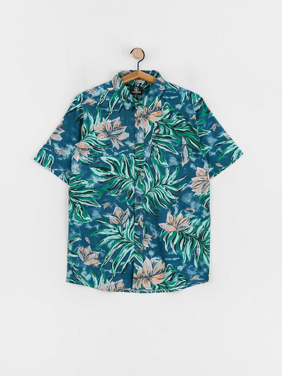 Clothing Volcom Shirts | Volcom Marble Floral Shirt Blue