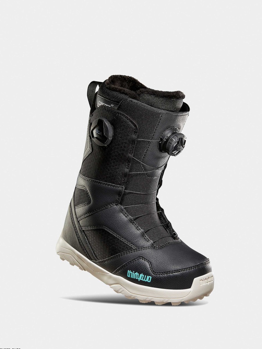 Shoe ThirtyTwo Soft | Womens Thirtytwo Stw Double Boa Snowboard Boots Black