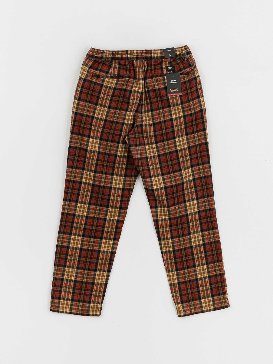 Clothing Vans Pants | Vans Range Loose Tapered Flannel Pants Brown