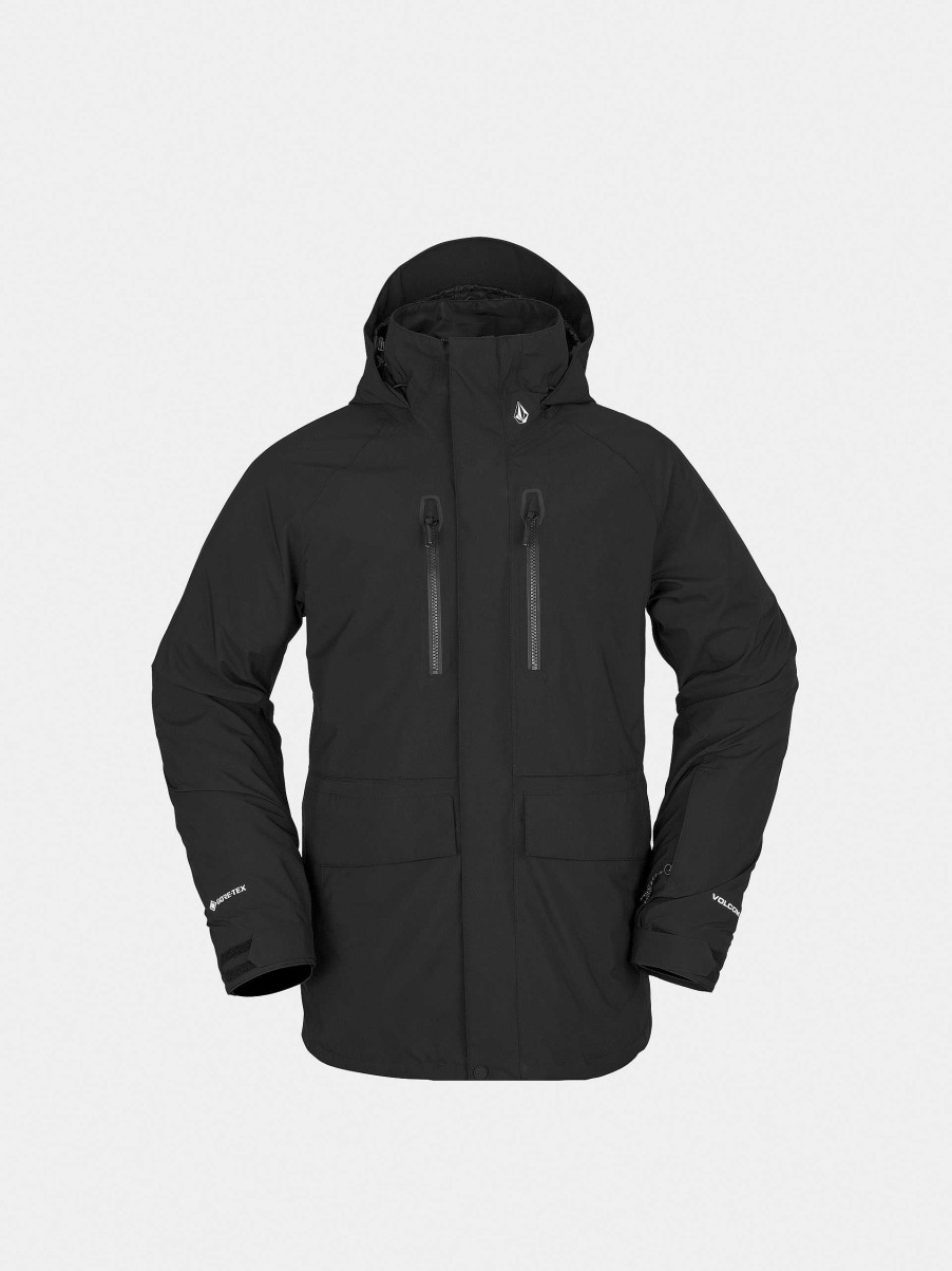 Clothing Volcom Snowboard Jackets | Mens Volcom Stone Stretch Gore Tex Snowboard Jacket Black