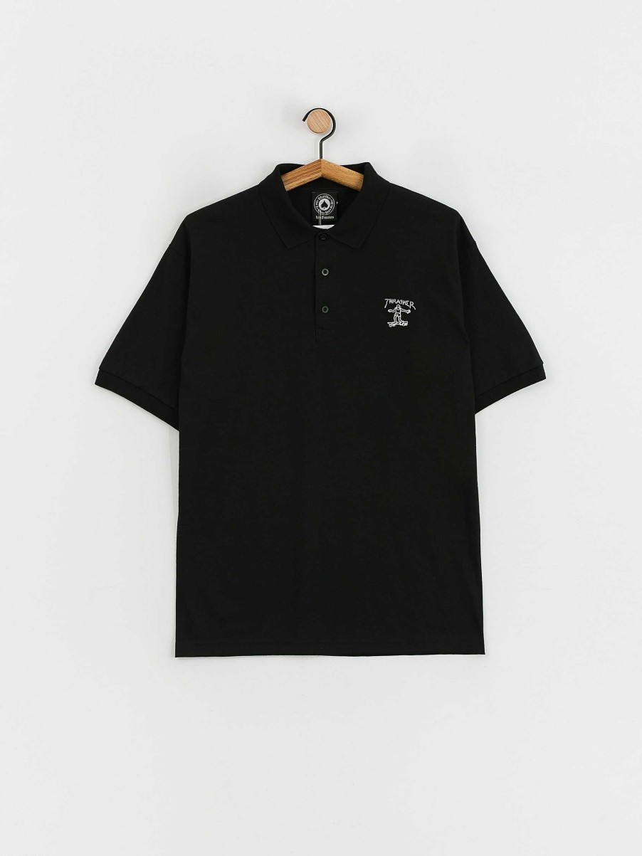 Clothing Thrasher Polo Shirts | Thrasher Little Gonz Polo T-Shirt Black