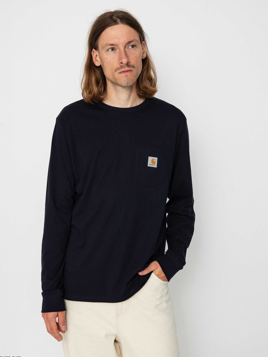 Clothing Carhartt WIP Longsleeves | Carhartt Wip Pocket Longsleeve Navy Blue