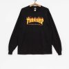 Clothing Thrasher Longsleeves | Thrasher Longsleeve Flame Logo Black