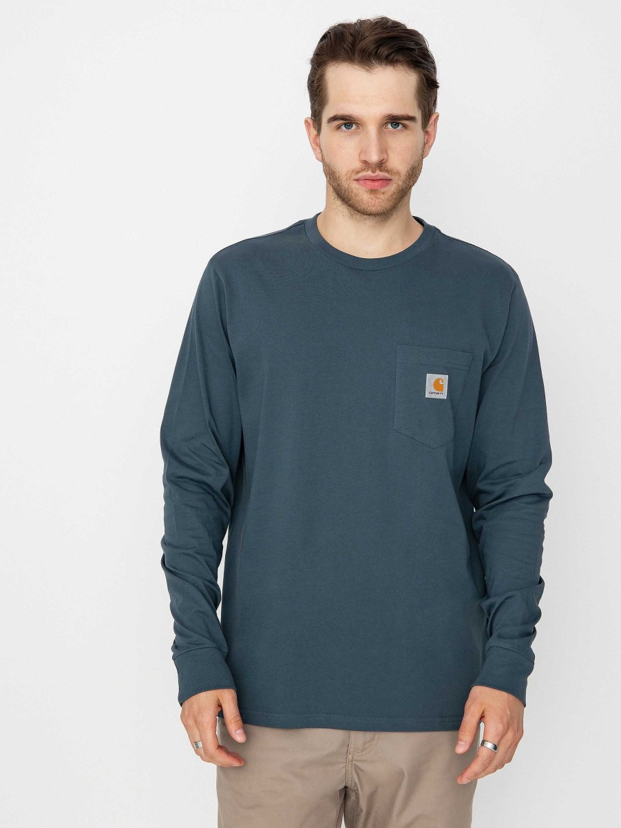 Clothing Carhartt WIP Longsleeves | Carhartt Wip Pocket Longsleeve Blue