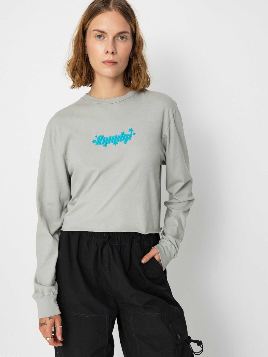 Clothing RipNDip Longsleeves | Ripndip Kawaii Nerm Cropped Longsleeve Wmn Grey