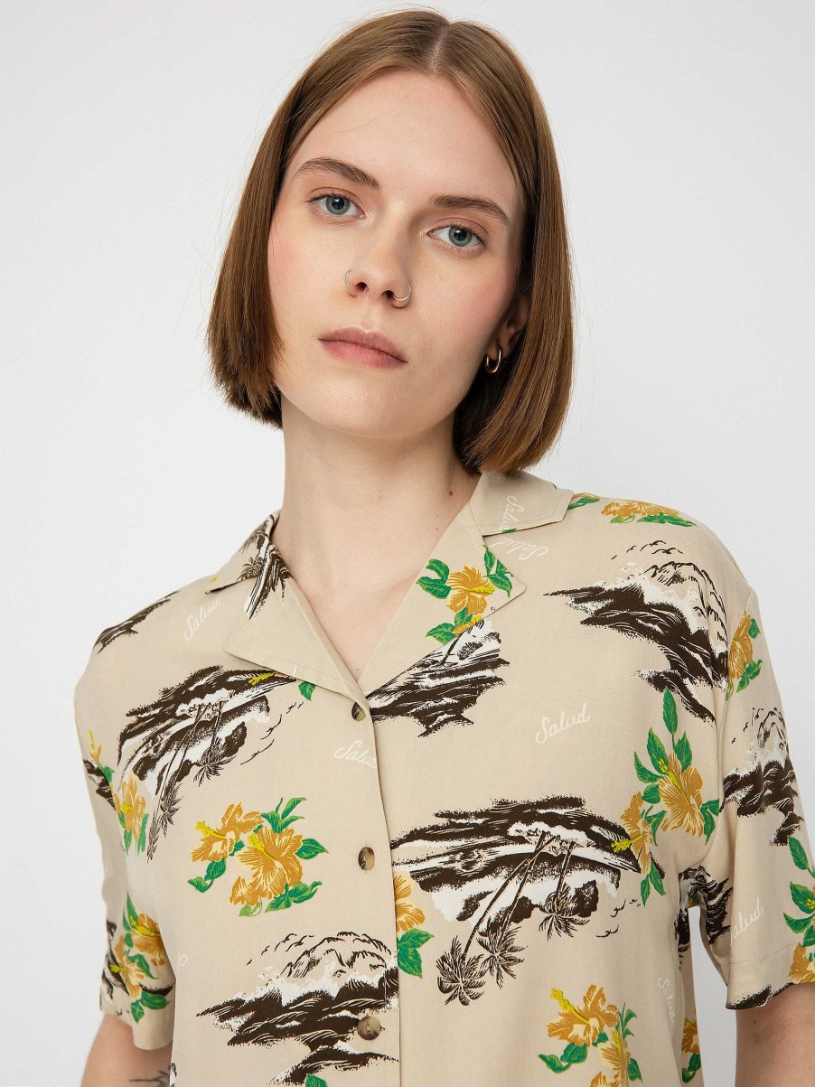 Clothing Brixton Shirts | Brixton Bunker Paradise Shirt Wmn Brown