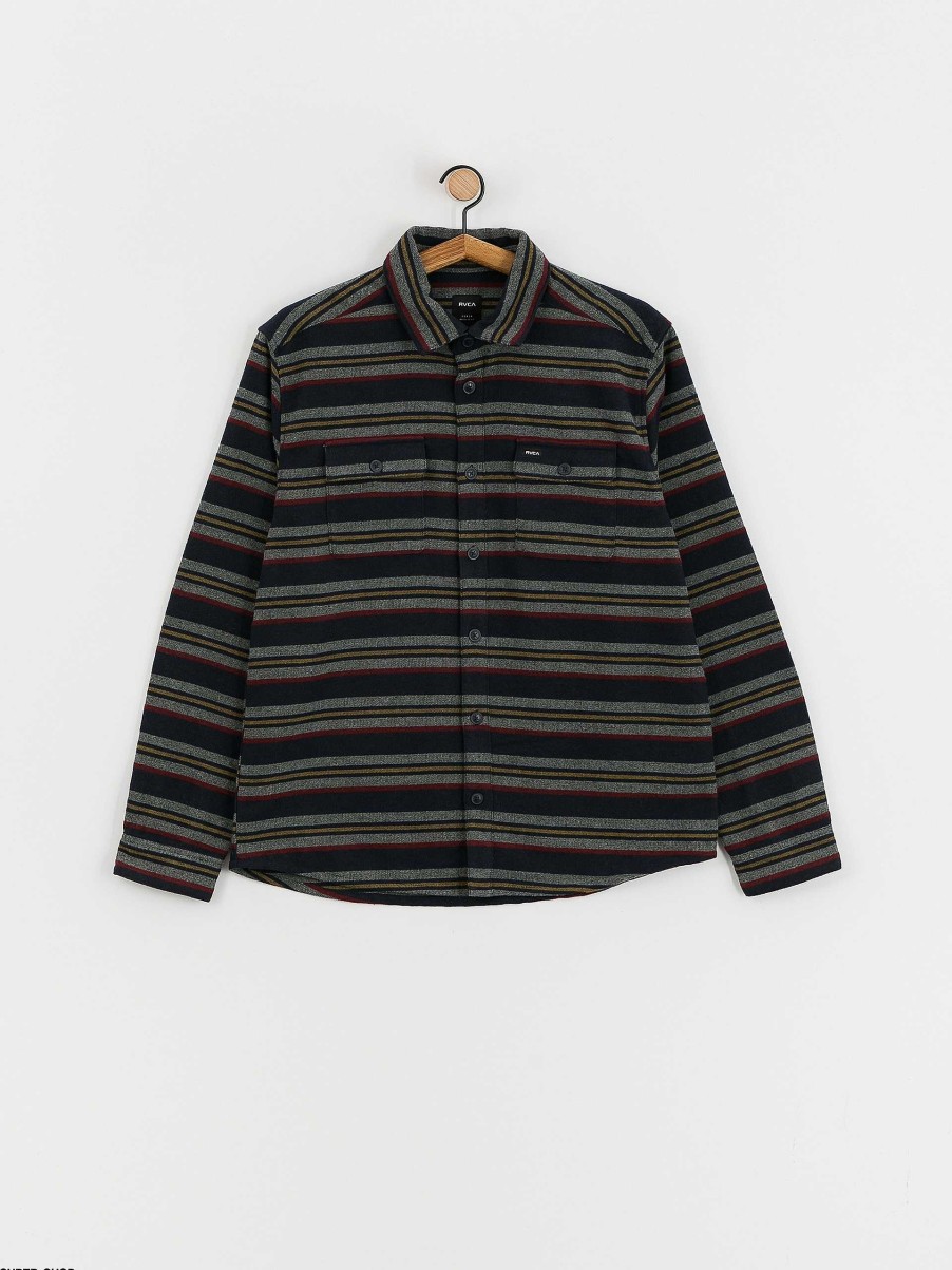 Clothing RVCA Shirts | Rvca Rvca Blanket Shirt Navy Blue