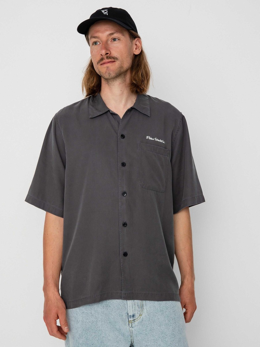 Clothing Polar Skate Shirts | Polar Skate Diamond Face Bowling Shirt Grey