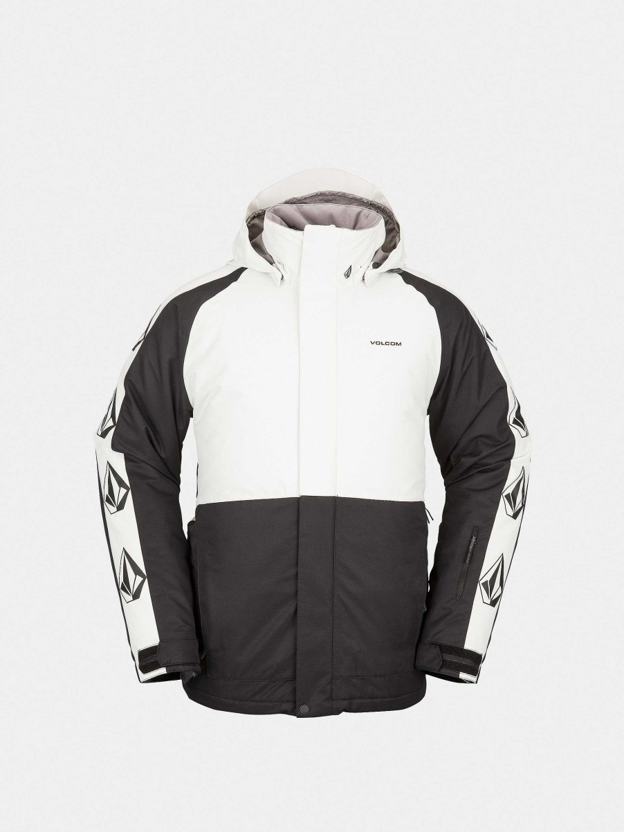 Clothing Volcom Snowboard Jackets | Mens Volcom Iconic Stone Ins Snowboard Jacket White/Black