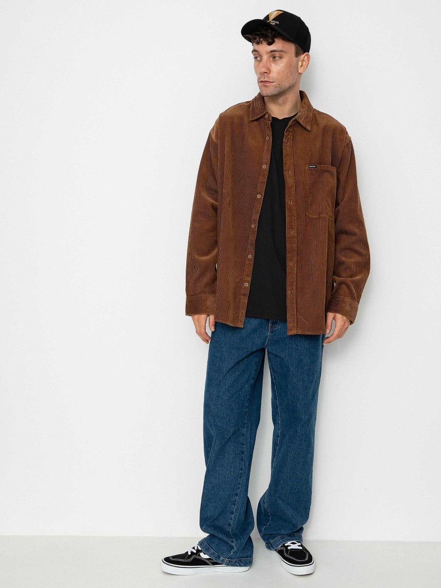 Clothing Brixton Shirts | Brixton Porter Overshirt Shirt Brown