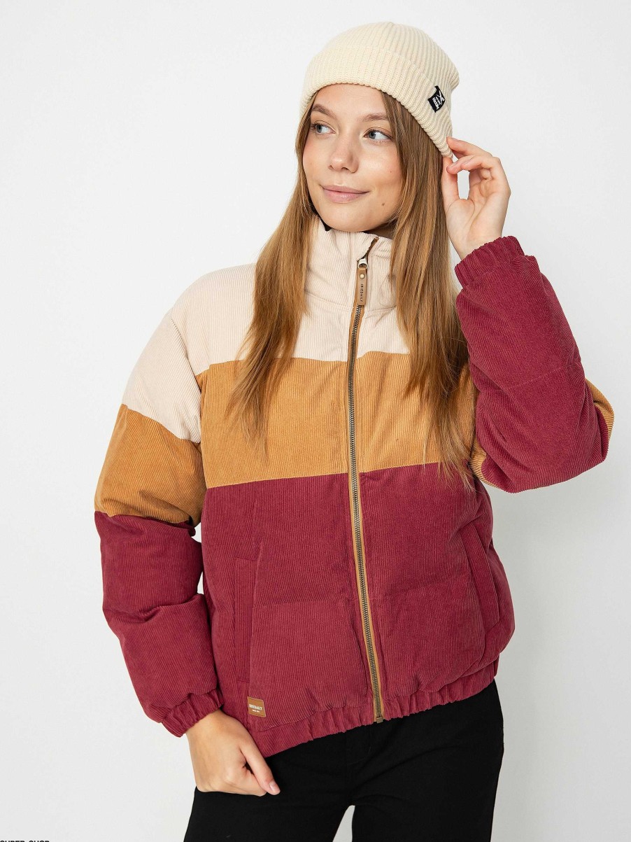 Clothing Iriedaily Jackets | Iriedaily Cordy Puffer Jacket Wmn Red