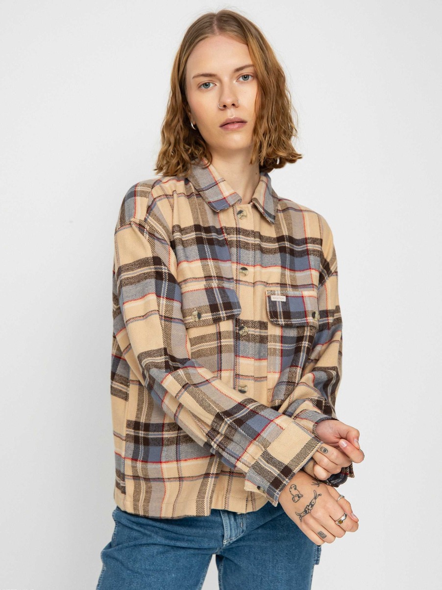 Clothing Brixton Shirts | Brixton Bowery Flannel Ls Shirt Wmn Brown