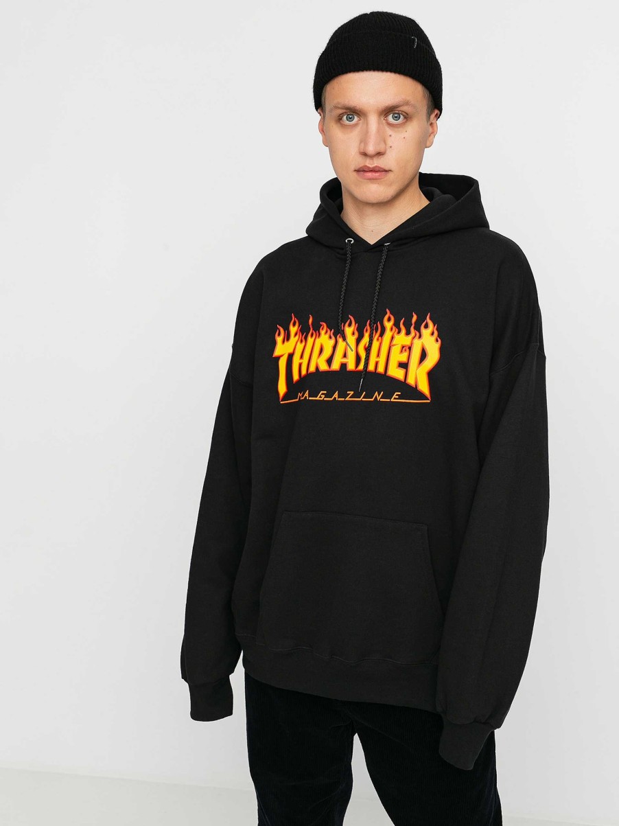 Clothing Thrasher Sweatshirts/Hoodies | Thrasher Hoodie Flame Hd Black