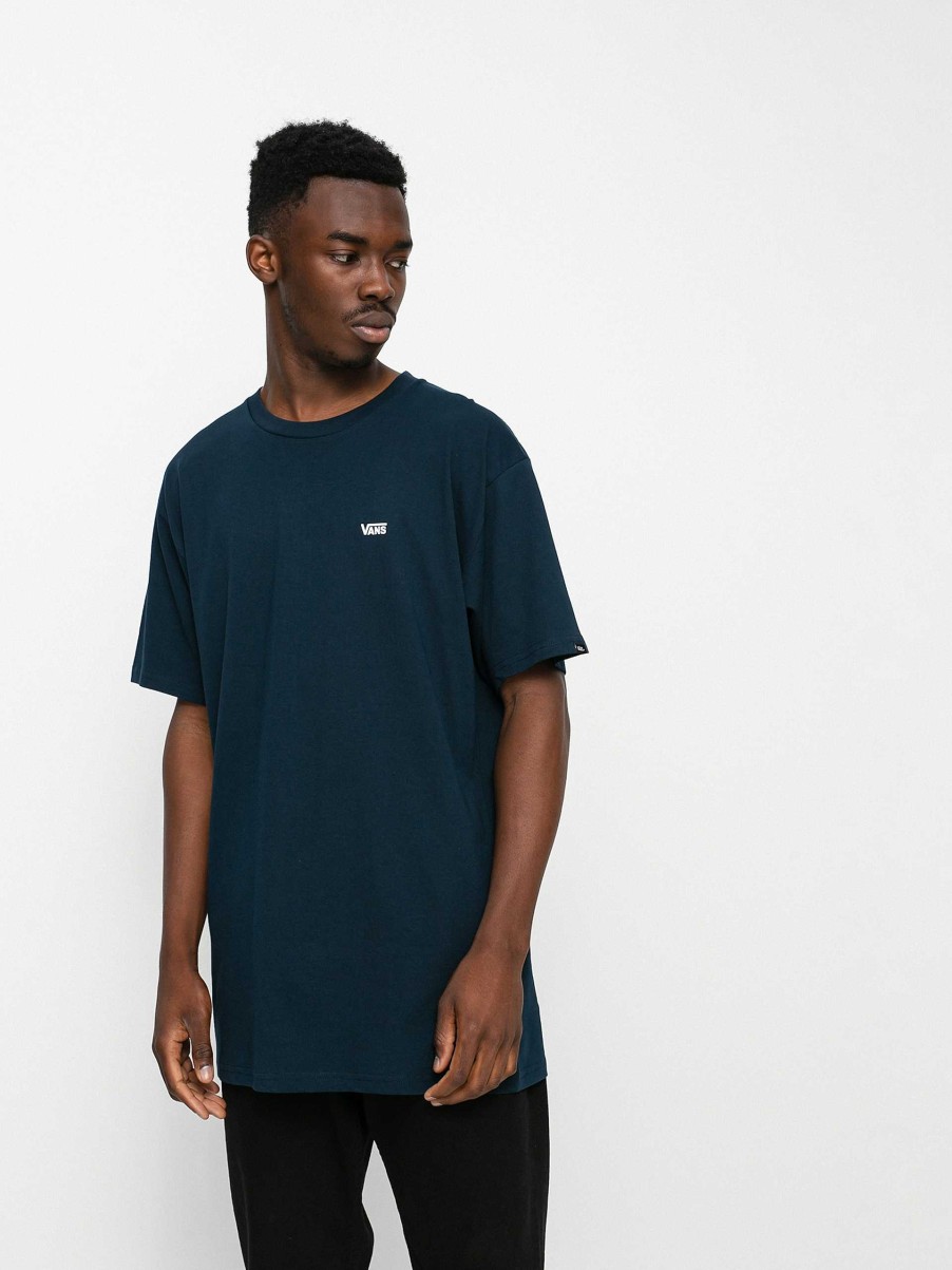 Clothing Vans T-Shirts | Vans Left Chest Logo T-Shirt Navy Blue