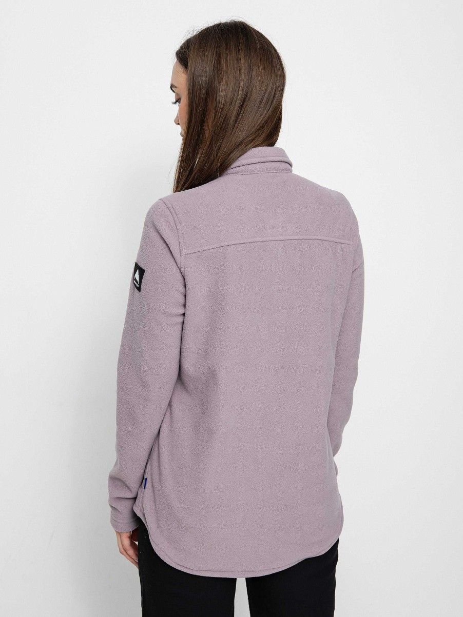 Clothing Burton Shirts | Burton Hearth Snap Up Shirt Wmn Violet