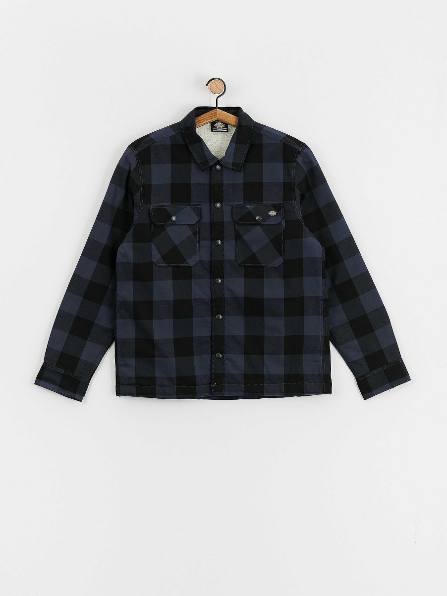 Clothing Dickies Shirts | Dickies Lined Sacramento Shirt Navy Blue