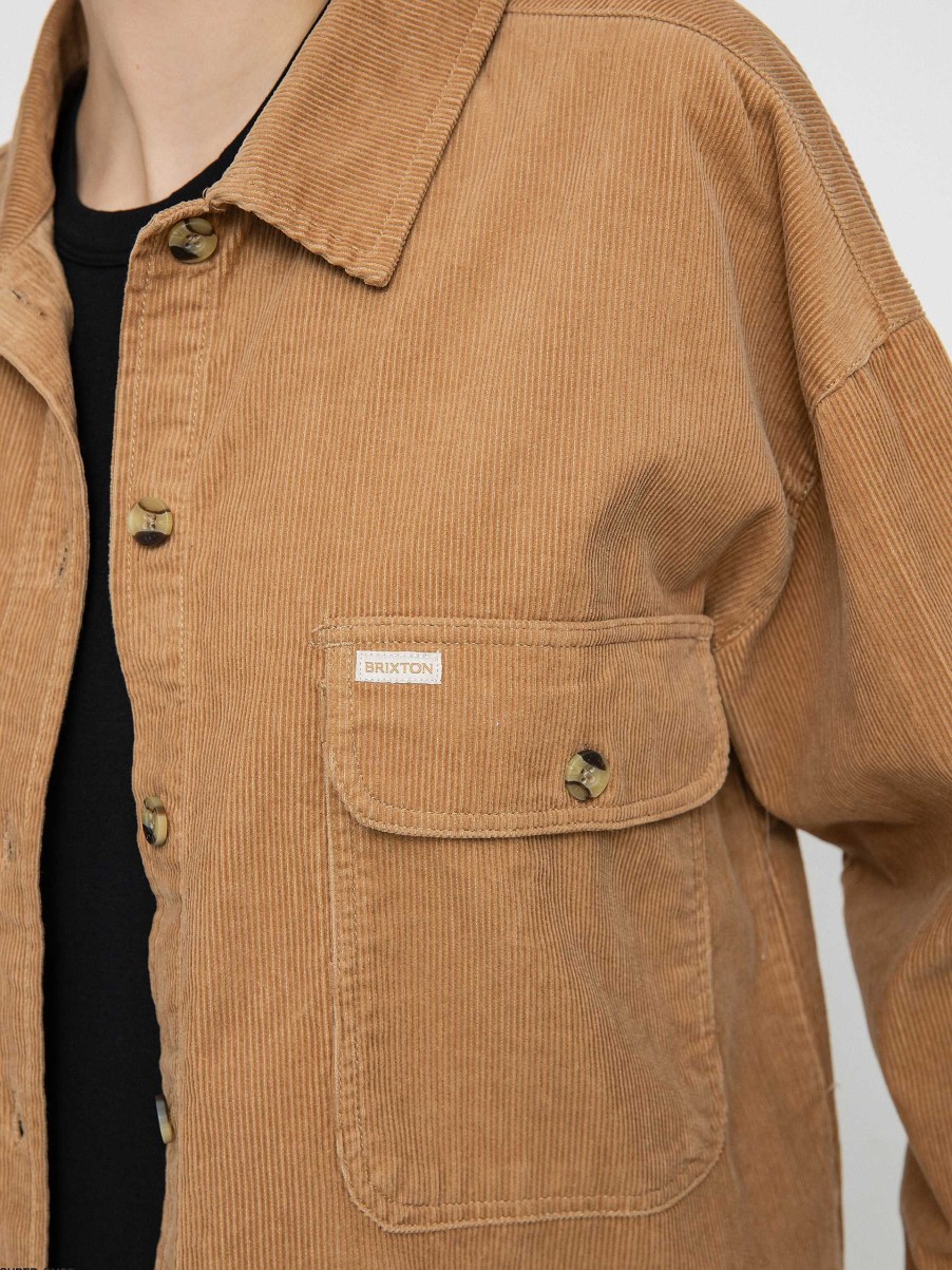 Clothing Brixton Shirts | Brixton Bowery Corduroy Flannel Ls Shirt Wmn Brown