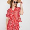 Clothing Brixton Shirts | Brixton Indo Linen Shirt Wmn Red