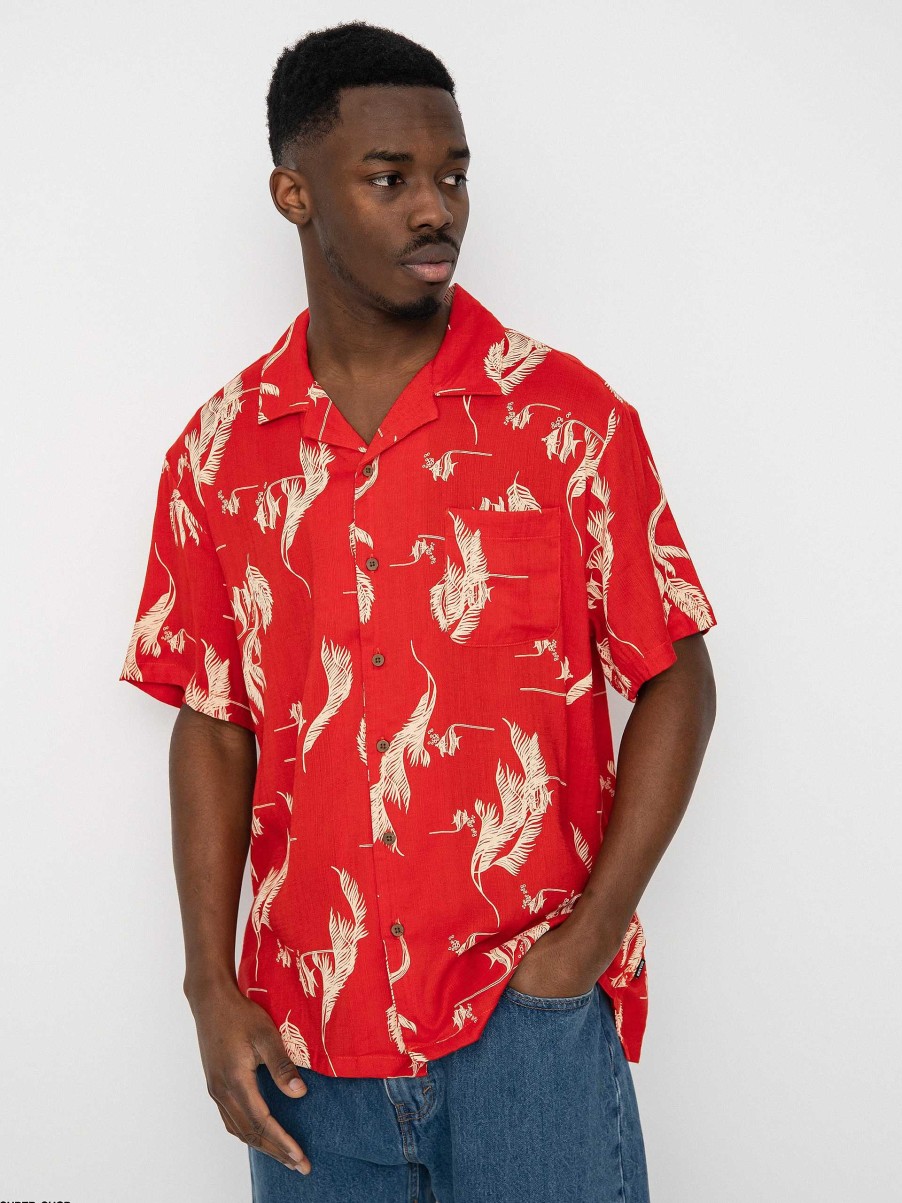 Clothing Brixton Shirts | Brixton Bunker Slub Shirt Red