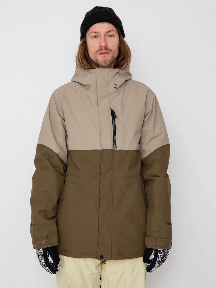 Clothing Volcom Snowboard Jackets | Mens Volcom L Gore Tex Snowboard Jacket Grey