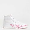 Shoe Vans High-Tops | Vans Sk8 Hi Flame Shoes White/Pink