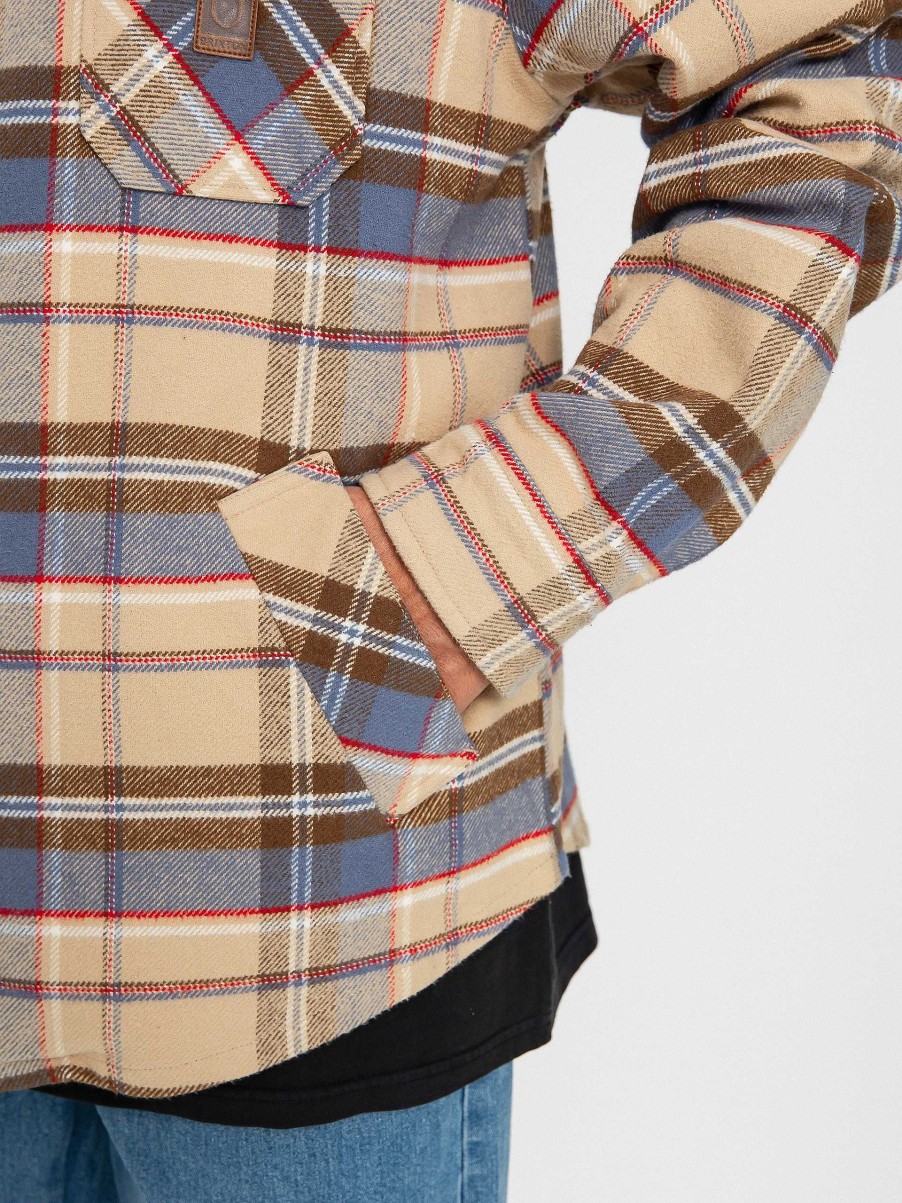 Clothing Brixton Shirts | Brixton Bowery Flannel Ls Shirt White