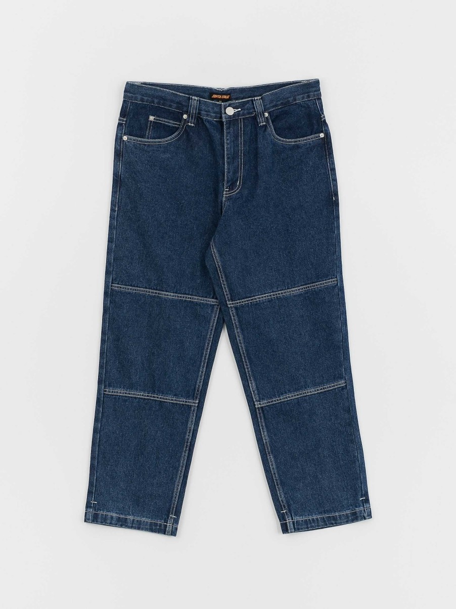 Clothing Santa Cruz Pants | Santa Cruz Classic Label Panel Jean Pants Blue